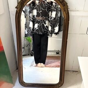 Vintage 90's Zoran Black/White Stunning Silk Poncho Kaftan Top -‎ OS